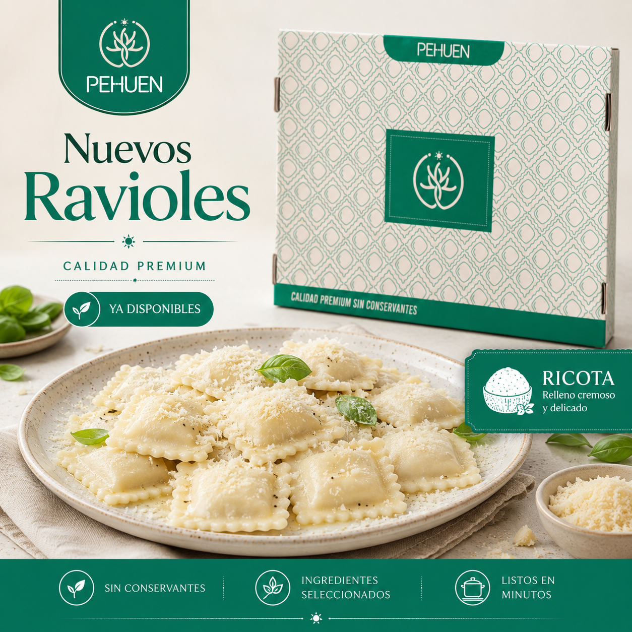 Ravioles de ricota Pehuen x 96 unidades
