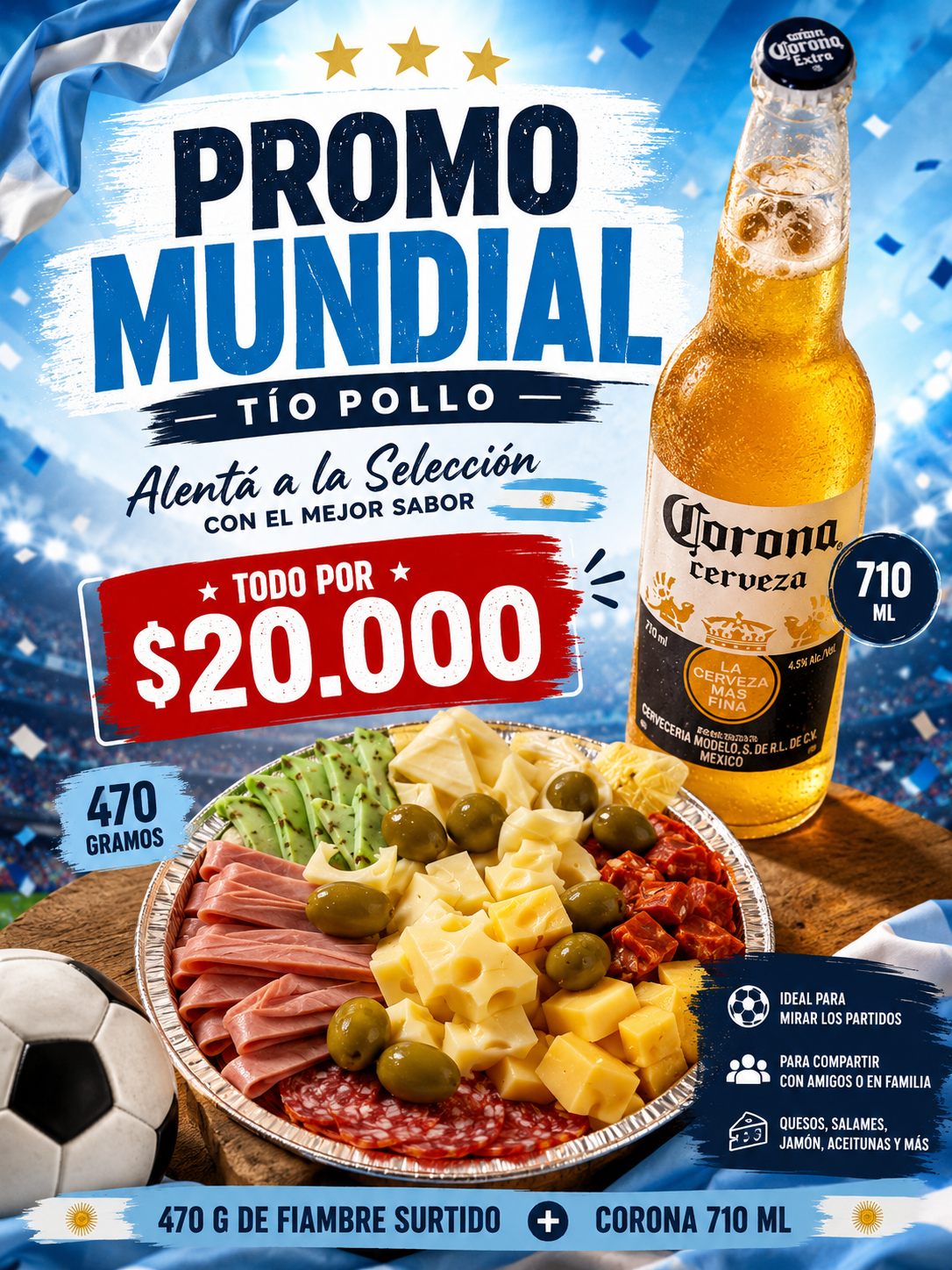 Promo Mundial Fiambre Surtido + Corona