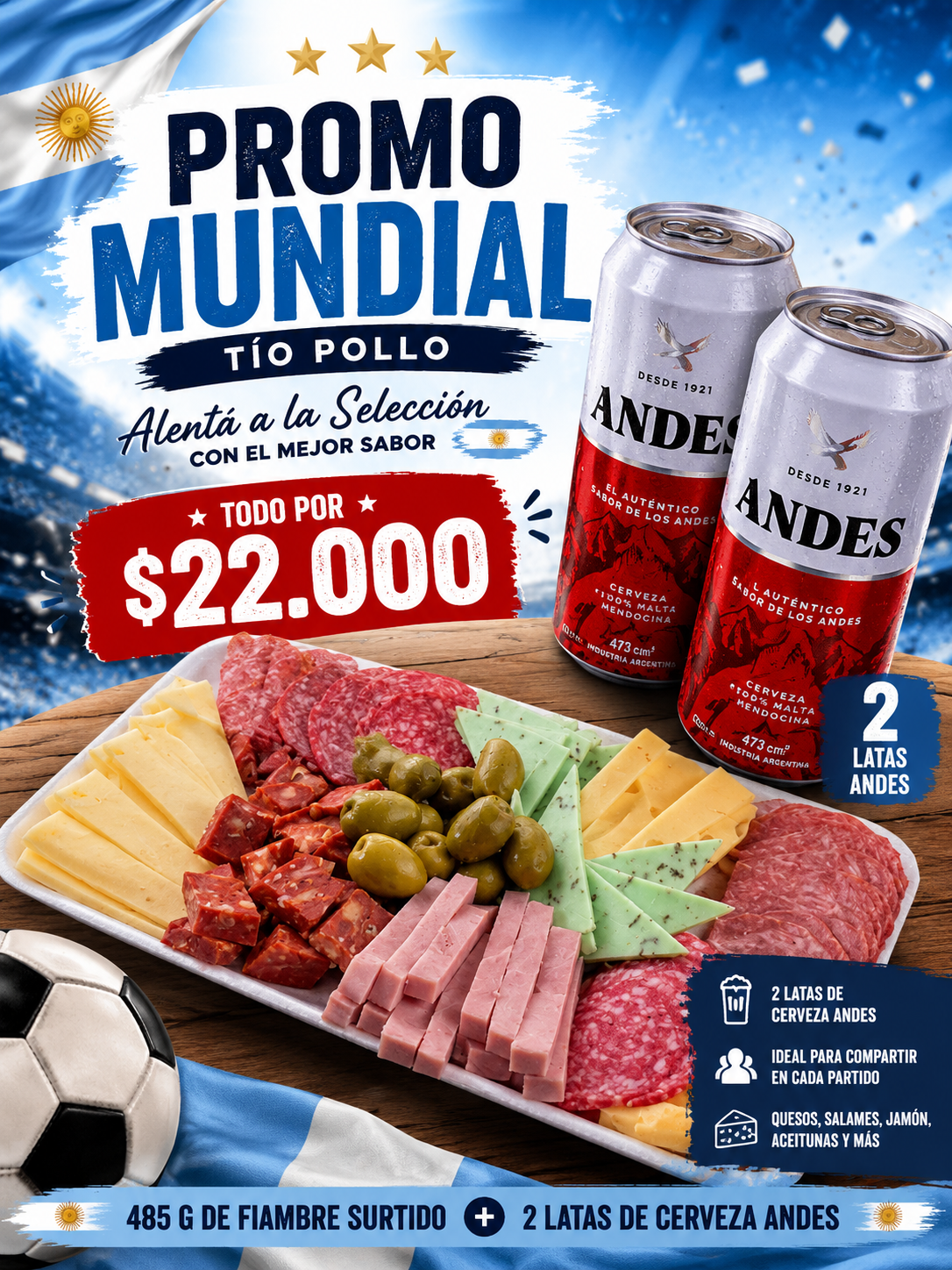 Promo Mundial Fiambre Surtido + 2 Andes