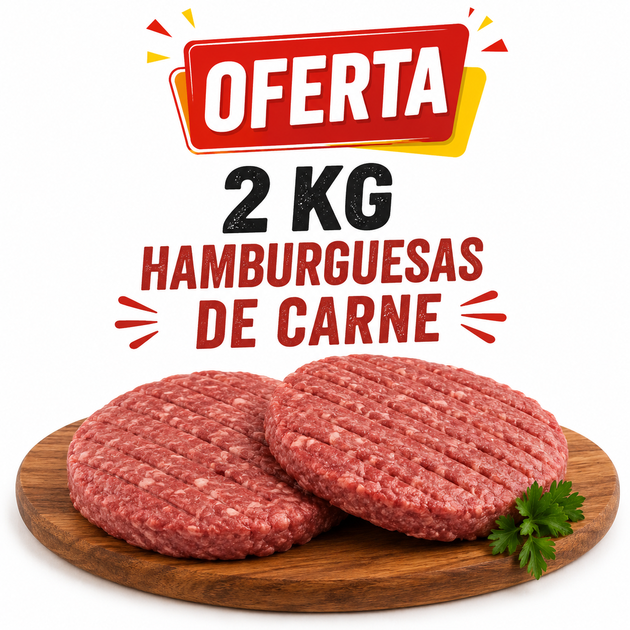 Oferta 2 kg Hamburguesas de carne