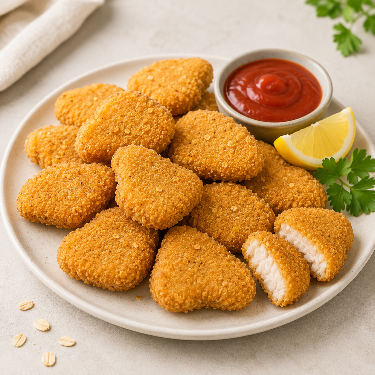 Nuggets de pollo con avena